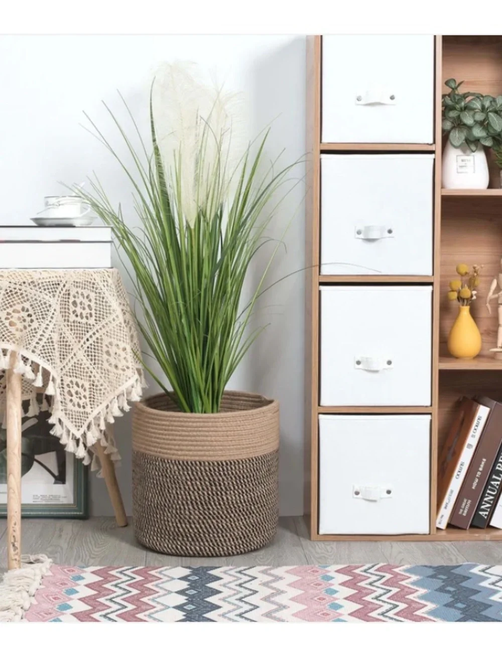 Mintwood  Design Jute Basket 11x11”